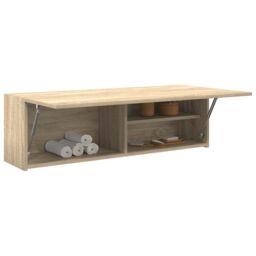 Berkfield Home Bathroom Wall Cabinet Sonoma Oak 100x25x30 cm Engineered Wood in Brown - Size: 100 x 25 x 30 cm