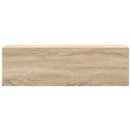 Berkfield Home Bathroom Wall Cabinet Sonoma Oak 100x25x30 cm Engineered Wood in Brown - Size: 100 x 25 x 30 cm - thumbnail 4