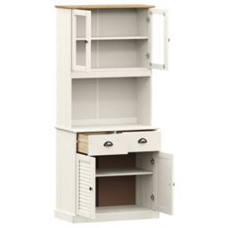 Berkfield Home Highboard VIGO White 78x40x175 cm Solid Wood Pine - Size: 78 x 40 x 175 cm - thumbnail 4