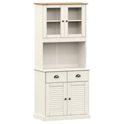 Berkfield Home Highboard VIGO White 78x40x175 cm Solid Wood Pine - Size: 78 x 40 x 175 cm - thumbnail 1