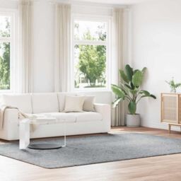 Berkfield Home Shaggy Rug High Pile NAVARRA Silver Grey 240x340 cm Polyester - Size: Medium