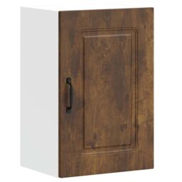 Berkfield Home Kitchen Wall Cabinet Kalmar Smoked Oak Engineered Wood in Brown - thumbnail 2