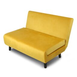 Home Garden Direct Aurora - Small Double Sofa Bed in Velvet - 2 Seater - Yellow - thumbnail 6