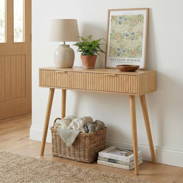 OHS Venice Console/Dresssing Table Engineered Wood Entryway Display Desk in Light Oak - image 1