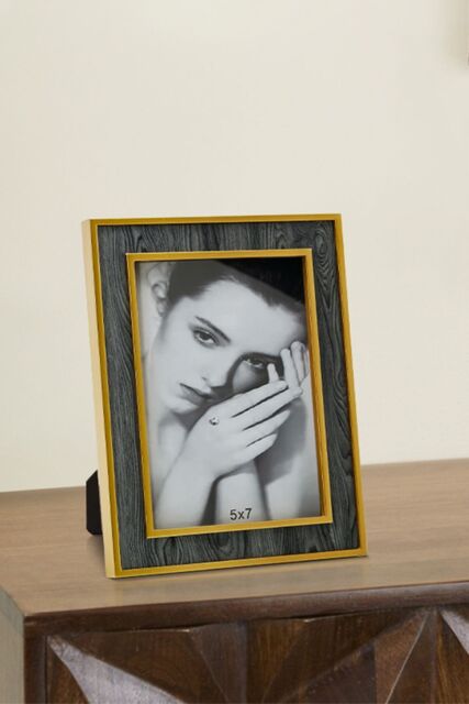 Living and Home Wood Photo Frame with Gold Trim - image 1