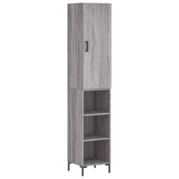 Berkfield Home Highboard Grey Sonoma 34.5x34x180 cm Engineered Wood - thumbnail 2