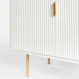 OHS Ribbed Sideboard Table Modern Drawer Shelf Cabinet Storage in Cream - thumbnail 6
