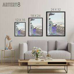 "Artery8 Beauties Flowers Series Binoculars Framed Canvas Wall Art Print Gekko in Purple - Size: W12"" x H16""" - thumbnail 4