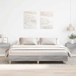 Berkfield Home Bed Frame without Mattress Grey Sonoma 160x200cm Engineered Wood - Size: 160x200 cm - thumbnail 1