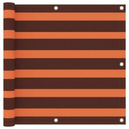 Berkfield Home Modern Balcony Screen Orange & Brown 90x400 cm Oxford Fabric - thumbnail 2
