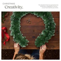 tectake Christmas Garland With Frosted Tips & Dense Needles, 270 Cm in Green - thumbnail 7