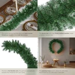 tectake Christmas Garland With Frosted Tips & Dense Needles, 270 Cm in Green - thumbnail 5