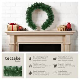tectake Christmas Garland With Frosted Tips & Dense Needles, 270 Cm in Green - thumbnail 2