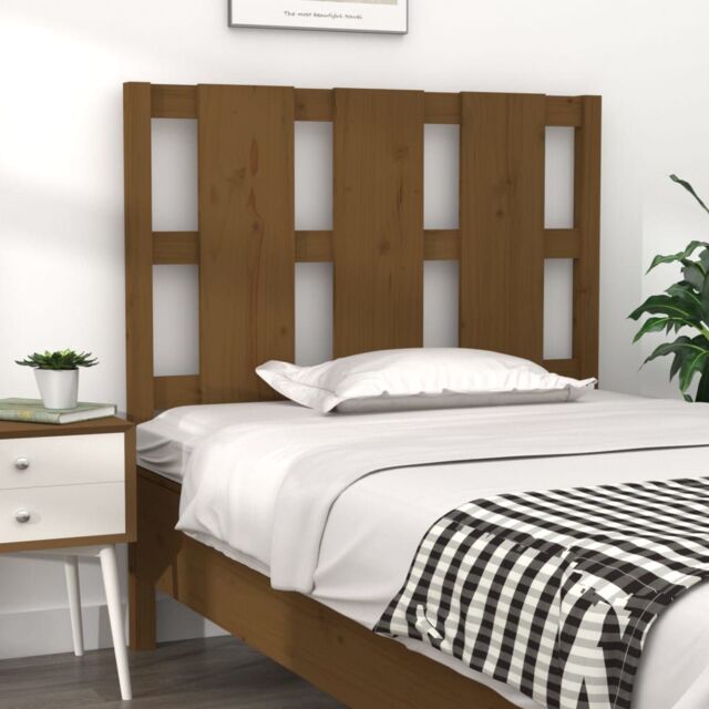 Berkfield Home Bed Headboard Honey Brown 95.5x4x100 cm Solid Wood Pine - image 1