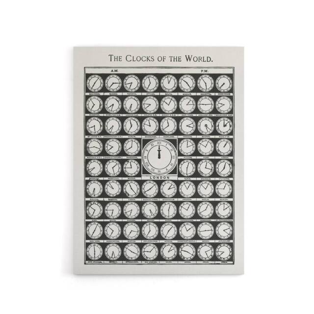 "Artery8 The Clocks of the World from Medicology 1910 Canvas Wall Art in White - Size: W18"" x H24""" - image 1