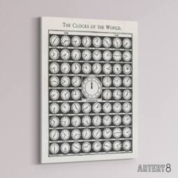 "Artery8 The Clocks of the World from Medicology 1910 Canvas Wall Art in White - Size: W18"" x H24""" - thumbnail 2