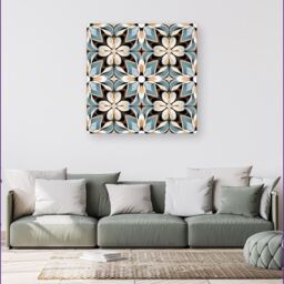 Warren Reed - Designer Beige & Brown Abstract Pattern Canvas in Grey - Size: w10 inch x h10 inch - thumbnail 4