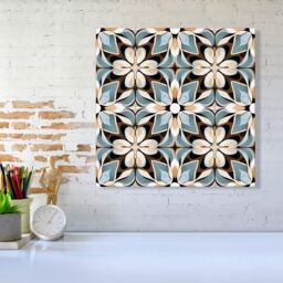 Warren Reed - Designer Beige & Brown Abstract Pattern Canvas in Grey - Size: w10 inch x h10 inch - thumbnail 2