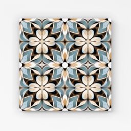 Warren Reed - Designer Beige & Brown Abstract Pattern Canvas in Grey - Size: w10 inch x h10 inch - thumbnail 1