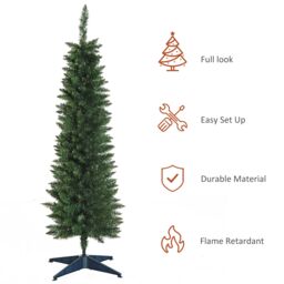 HOMCOM 5FT Christmas Tree Easy Assembly Artificial Pine Tree Tall Holiday in Green - thumbnail 4
