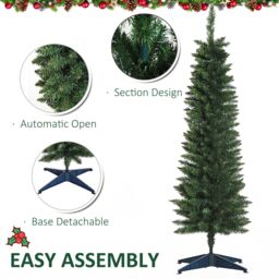 HOMCOM 5FT Christmas Tree Easy Assembly Artificial Pine Tree Tall Holiday in Green - thumbnail 5