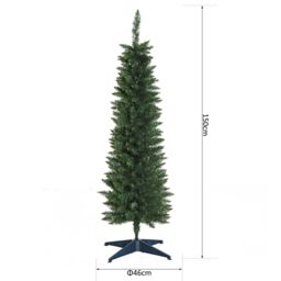 HOMCOM 5FT Christmas Tree Easy Assembly Artificial Pine Tree Tall Holiday in Green - thumbnail 3