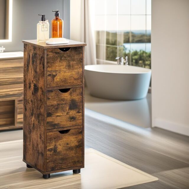 Pirlo Plush Industrial 3 Drawer Storage Unit Rustic Brown - image 1