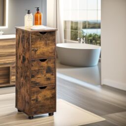 Pirlo Plush Industrial 3 Drawer Storage Unit Rustic Brown - thumbnail 1