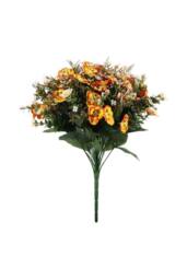 KDMD Pembroke Yellow Orange Satin Pansy Mixed Bush x13 Stems - thumbnail 2