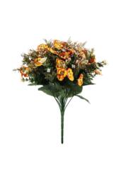 KDMD Pembroke Yellow Orange Satin Pansy Mixed Bush x13 Stems