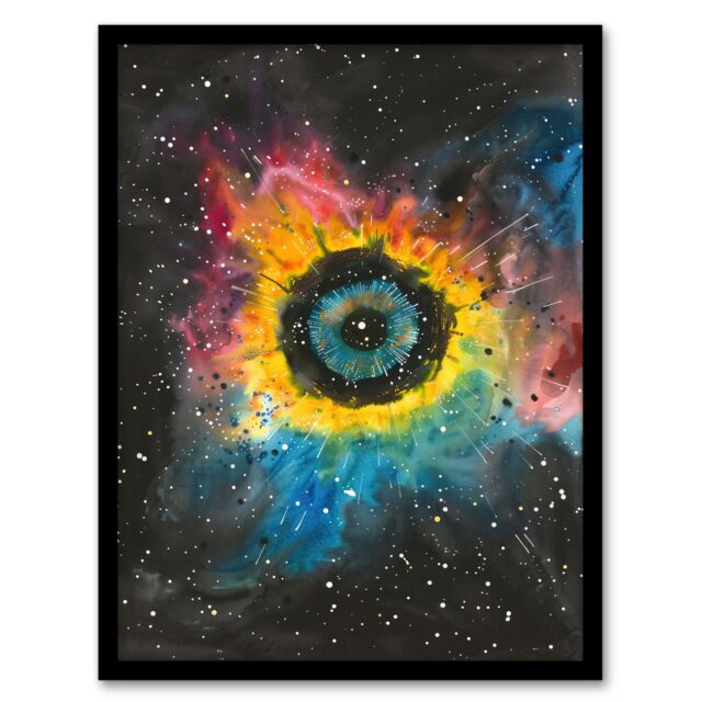 "Artery8 The Eye of God Nebula Abstract Space Painting Framed Art Print - Size: W12"" x H16""" - image 1