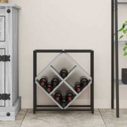 Berkfield Home Wine Rack Grey Sonoma 51x18x52, 5 cm Engineered Wood - thumbnail 4