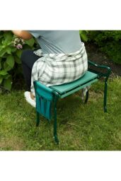 Living and Home Folding Garden Kneeling Stool with 2 Detachable Tool Bags in Green - thumbnail 2