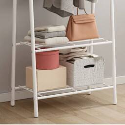 Kelvenix White Heavy Duty Metal Clothes Rail Hanging Rack - thumbnail 4
