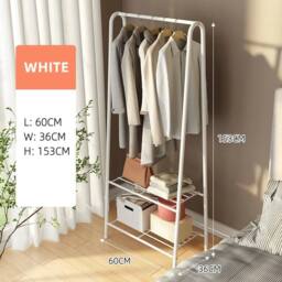 Kelvenix White Heavy Duty Metal Clothes Rail Hanging Rack - thumbnail 2