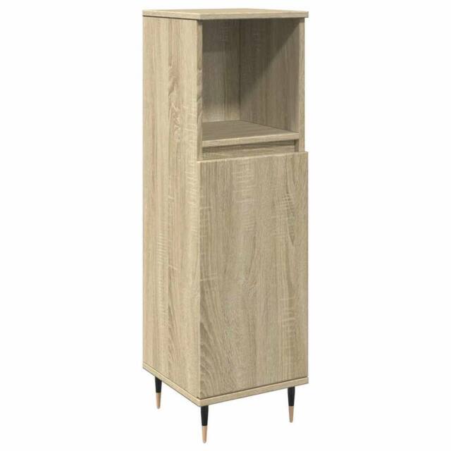 Berkfield Home Bathroom Cabinet Sonoma Oak 30x30x100 cm Engineered Wood in Light Brown - Size: 30 x 30 x 100 cm - image 1