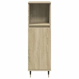Berkfield Home Bathroom Cabinet Sonoma Oak 30x30x100 cm Engineered Wood in Light Brown - Size: 30 x 30 x 100 cm - thumbnail 4