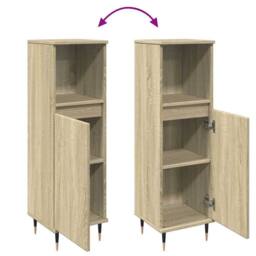 Berkfield Home Bathroom Cabinet Sonoma Oak 30x30x100 cm Engineered Wood in Light Brown - Size: 30 x 30 x 100 cm - thumbnail 7