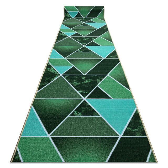 RugsX Anti-Slip Triangles Runner in Green - Size: 90 cm x 410 cm - image 1