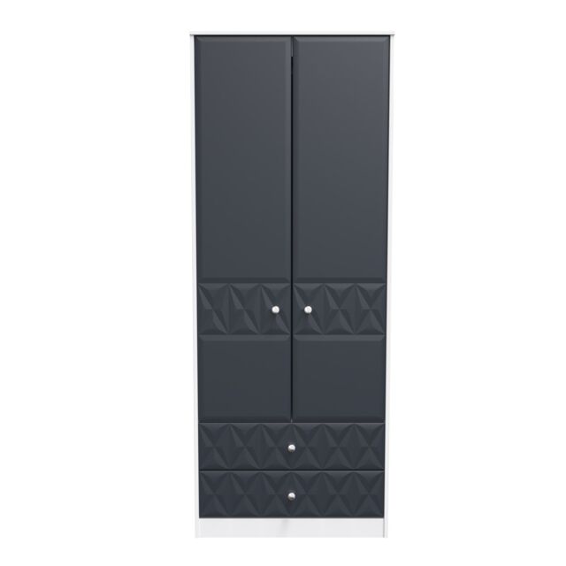 Ready Assembled 2 U Toledo 2 Door 2 Drawer Wardrobe (Ready Assembled) in Dark Blue - image 1