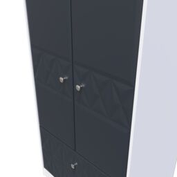 Ready Assembled 2 U Toledo 2 Door 2 Drawer Wardrobe (Ready Assembled) in Dark Blue - thumbnail 4
