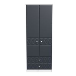 Ready Assembled 2 U Toledo 2 Door 2 Drawer Wardrobe (Ready Assembled) in Dark Blue - thumbnail 1
