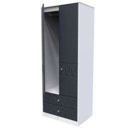Ready Assembled 2 U Toledo 2 Door 2 Drawer Wardrobe (Ready Assembled) in Dark Blue - thumbnail 5