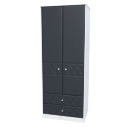 Ready Assembled 2 U Toledo 2 Door 2 Drawer Wardrobe (Ready Assembled) in Dark Blue - thumbnail 3