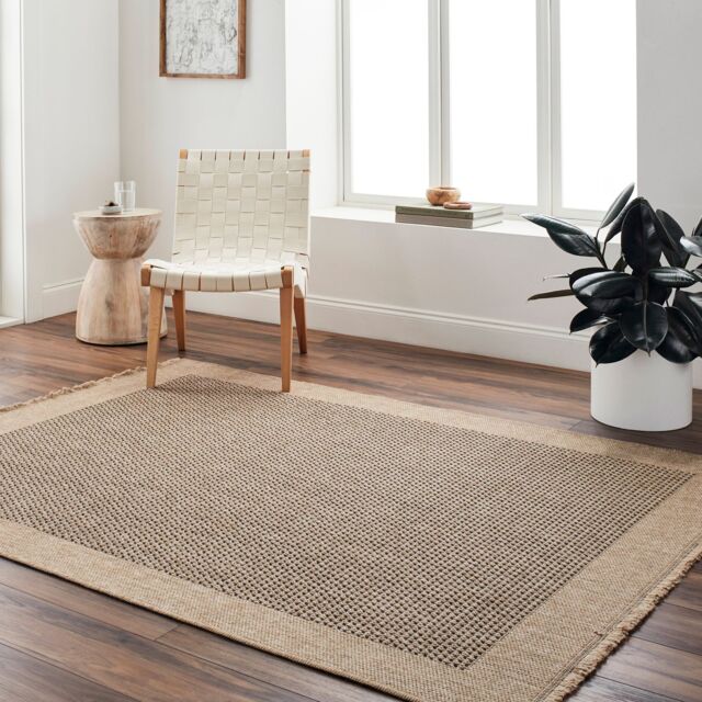 Livabliss Mirage-Cottage Tan Black Fringe Jute-Look In- & Outdoor Rug in Beige - Size: 120 cm x 170 cm - image 1