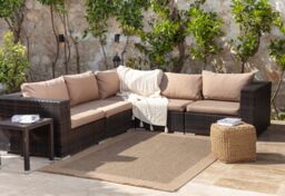 Livabliss Mirage-Cottage Tan Black Fringe Jute-Look In- & Outdoor Rug in Beige - Size: 120 cm x 170 cm - thumbnail 9