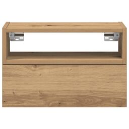 Berkfield Home Wall-mounted Bedside Cabinet Artisan Oak 45x26x28.5 cm in Brown - thumbnail 4