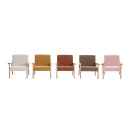 sweeek Children's scandi-style armchair in boucle fabric, rubberwood in Terracotta - thumbnail 9