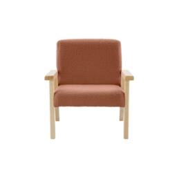 sweeek Children's scandi-style armchair in boucle fabric, rubberwood in Terracotta - thumbnail 6