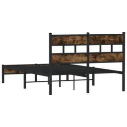 Berkfield Home Elegant Bed Frame Frame with Headboard Sonoma Oak 120x190 cm Smal in Brown - Size: Small Double - thumbnail 6
